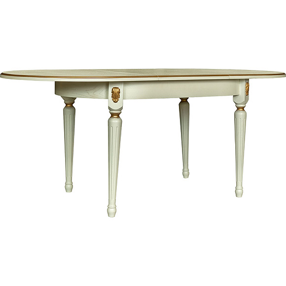 Стол «Милана 10» П4.265.0.24(313.02), Материал: массив дуба, Цвет: Слоновая кость с золочением