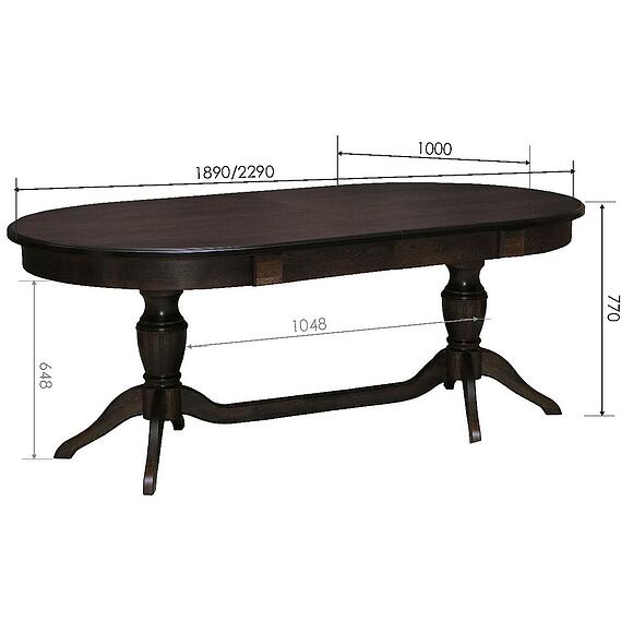 Стол обеденный «Верди» П4.487.4.14 (П106.08-01), Материал: массив дуба, Цвет: Венге