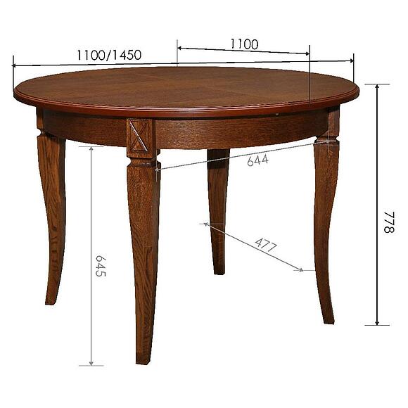 Стол «Верди 12А» П4.487.4.06(318.07), Материал: массив дуба, Цвет: Черешня