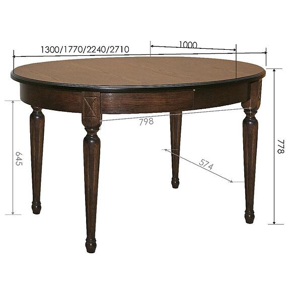 Стол обеденный «Верди» П4.487.4.07 (П323.01), Материал: массив дуба, Цвет: Черешня