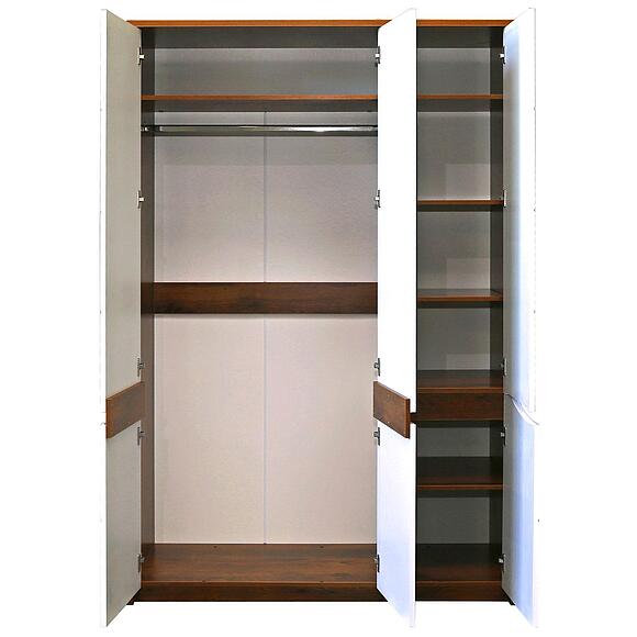 Шкаф для одежды 3д «Монако» П6.528.1.07-01 (П528.07), Материал: МДФ+ПВХ, Цвет: Дуб Саттер+Белый глянец