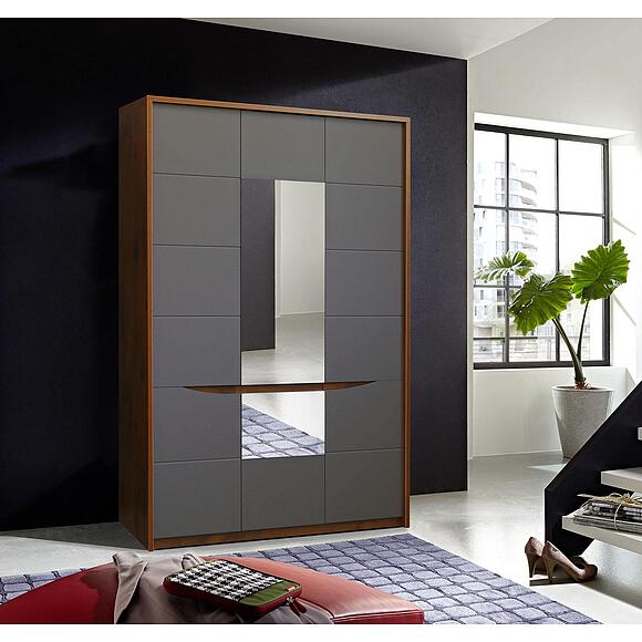 Шкаф для одежды 3д «Монако» П6.528.1.07-01 (П528.07), Материал: МДФ+ПВХ, Цвет: Дуб Саттер+Серый Мокко