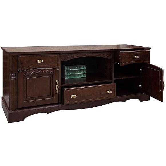 Тумба под ТВ «Паола» БМ2.671.0.33(2103), Материал: массив дуба, Цвет: Горячий шоколад