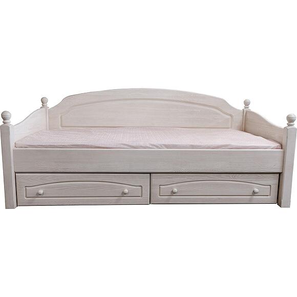 Кровать 1-09 «Лотос» БМ2.701.1.40(2186), Материал: массив сосны, Цвет: Брашированный крем, Спальное место: 2000х900 мм, Размер: 2103х1010х894