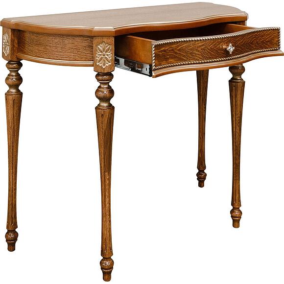 Стол-консоль «Альба» П4.485.1.23, Материал: массив дуба, Цвет: Палисандр с золочением