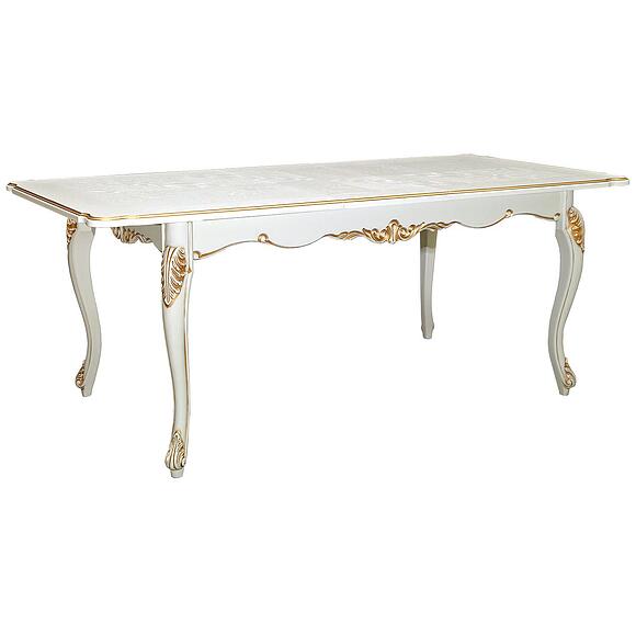 Стол «Альба» П4.485.0.07 (П498.02), Материал: МДФ+шпон, Цвет: Слоновая кость с золочением