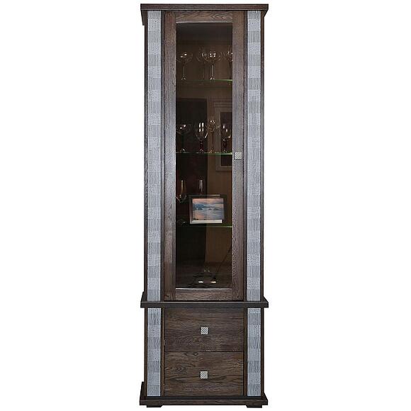 Шкаф с витриной «Тунис» П6.343.0.19-01 (П343.19Ш), Материал: массив дуба, Цвет: Слоновая кость с золочением (IMG_4965-kopiya.jpg) Шкаф с витриной «Тунис» П6.343.0.19-01 (П343.19Ш), Материал: массив дуба, Цвет: Слоновая кость с золочением