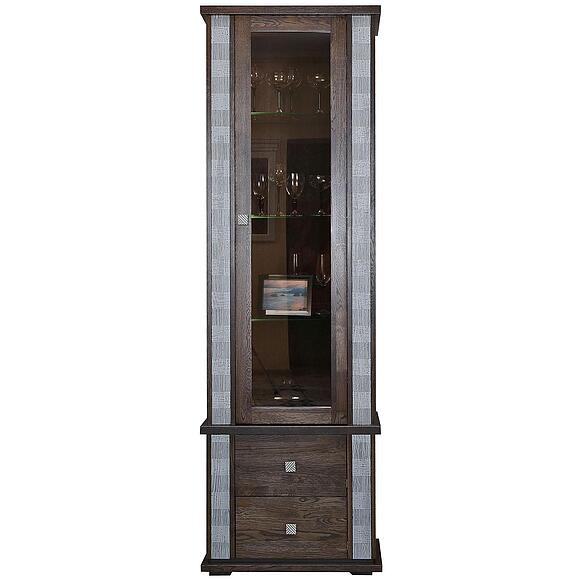 Шкаф с витриной «Тунис» П6.343.0.19 (П343.19-1Ш), Материал: массив дуба, Цвет: Слоновая кость с золочением (IMG_4965-kopiya.jpg) Шкаф с витриной «Тунис» П6.343.0.19 (П343.19-1Ш), Материал: массив дуба, Цвет: Слоновая кость с золочением