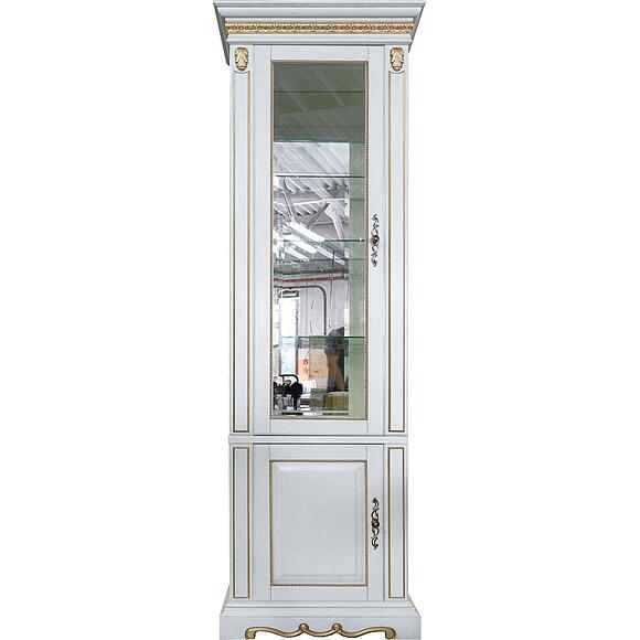 Шкаф комбинированный «Милана 1С» П4.265.2.09-01(396.09-01), Материал: массив дуба, Цвет: Слоновая кость с золочением