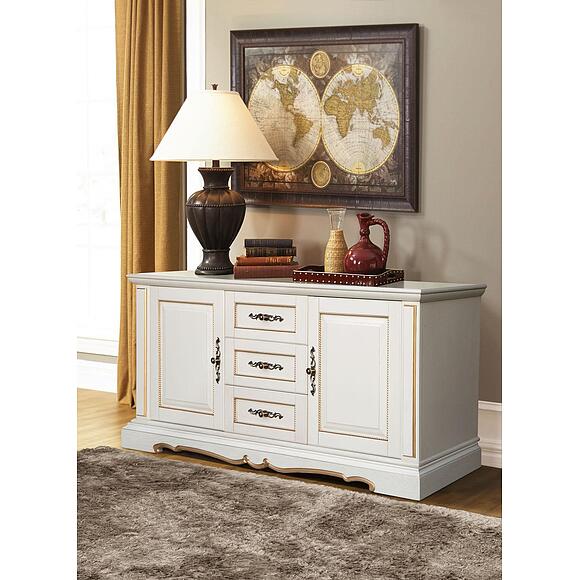 Тумба «Милана 3» П4.265.2.18(396.18), Цвет: Слоновая кость с золочением