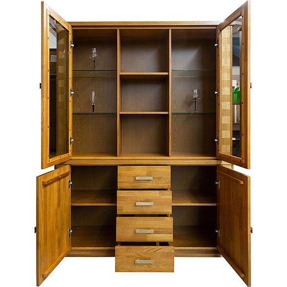 Шкаф 3д «Тунис» П6.343.0.06 (П343.06Ш), Материал: массив дуба, Цвет: дуб рустикаль с золочением