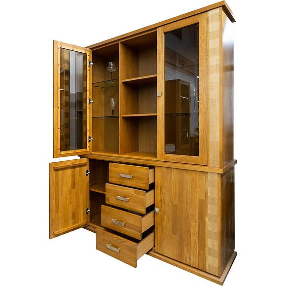 Шкаф 3д «Тунис» П6.343.0.06 (П343.06Ш), Материал: массив дуба, Цвет: дуб рустикаль с золочением