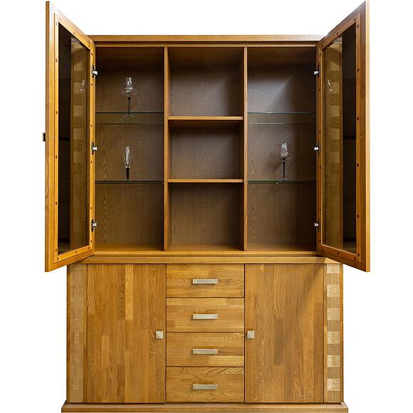 Шкаф 3д «Тунис» П6.343.0.06 (П343.06Ш), Материал: массив дуба, Цвет: дуб рустикаль с золочением