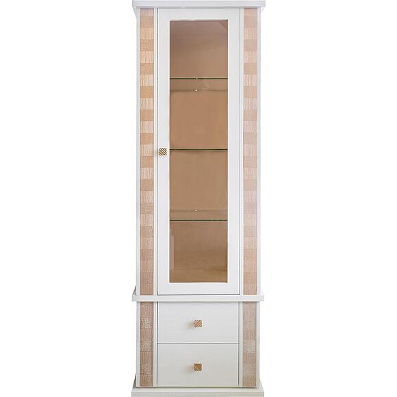 Шкаф с витриной «Тунис» П6.343.0.19 (П343.19-1Ш), Материал: массив дуба, Цвет: Слоновая кость с золочением (34319sl_1.jpg) Шкаф с витриной «Тунис» П6.343.0.19 (П343.19-1Ш), Материал: массив дуба, Цвет: Слоновая кость с золочением