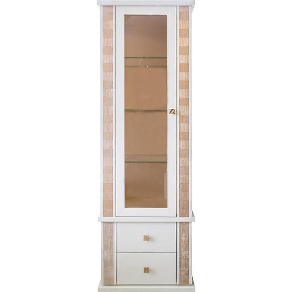 Шкаф с витриной «Тунис» П6.343.0.19-01 (П343.19Ш), Материал: массив дуба, Цвет: Слоновая кость с золочением (34319sl_1.jpg) Шкаф с витриной «Тунис» П6.343.0.19-01 (П343.19Ш), Материал: массив дуба, Цвет: Слоновая кость с золочением