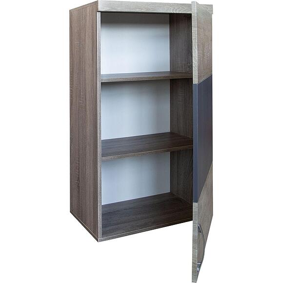 Шкаф навесной «Амаранти» П563.06, Материал: ЛДСП, Цвет: Дуб тобакко синхро + Шагрень графит (4J4A4194.jpg) Шкаф навесной «Амаранти» П563.06, Материал: ЛДСП, Цвет: Дуб тобакко синхро + Шагрень графит