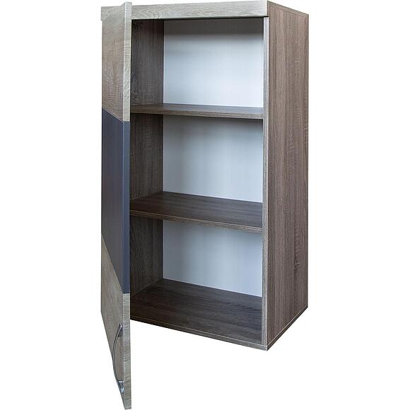 Шкаф навесной «Амаранти» П563.06-01, Цвет: Дуб тобакко синхро + Шагрень графит (4J4A4194.jpg) Шкаф навесной «Амаранти» П563.06-01, Цвет: Дуб тобакко синхро + Шагрень графит