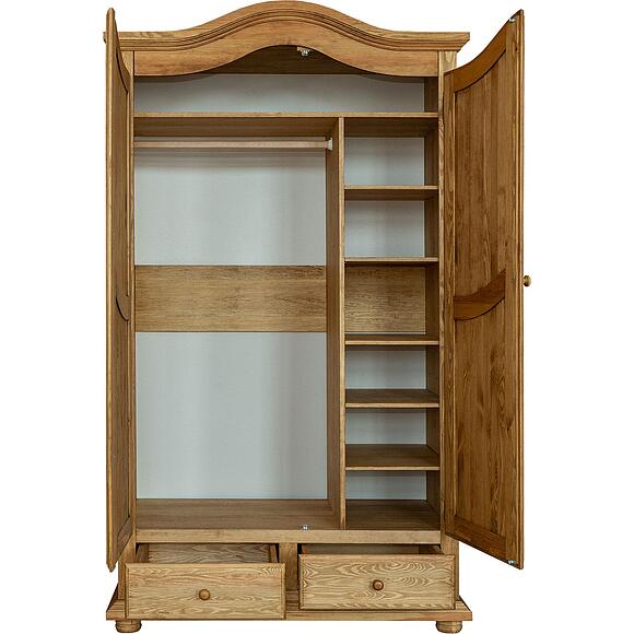 Шкаф для одежды 2д «Лотос» БМ2.701.1.43(2190), Материал: массив сосны, Цвет: Искусственное старение