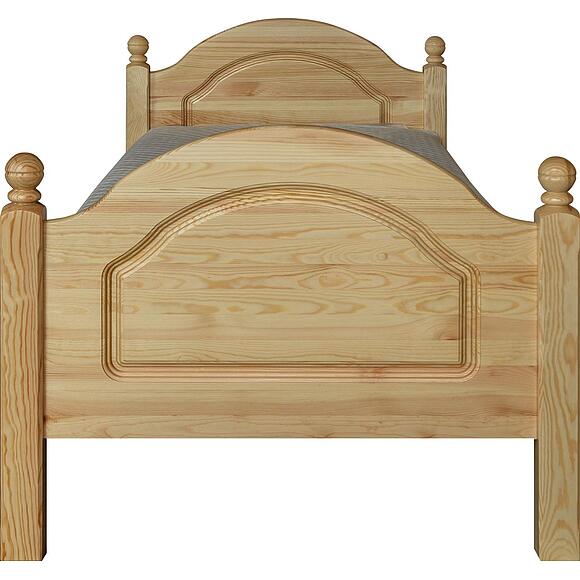 Кровать одинарная 1-09 «Лотос» БМ2.701.1.11, Материал: массив сосны, Цвет: Сосна натуральная, Спальное место: 2000x900 мм, Размер: 2100х985х860