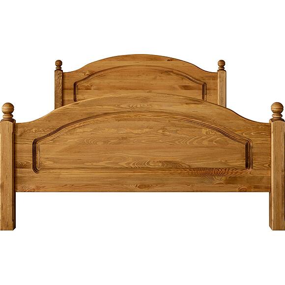 Кровать двойная «Лотос» БМ2.701.1.14/2.701.1.10, Материал: массив сосны, Цвет: Искусственное старение, Спальное место: 2000x1600 мм, Размер: 2100х1686х860