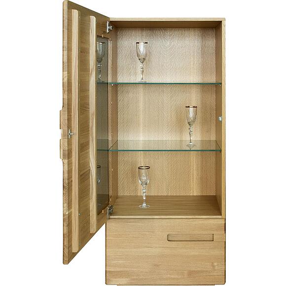 Шкаф с витриной «Хедмарк» БМ2.761.0.78-01, Материал: массив дуба, Цвет: Дуб натуральный