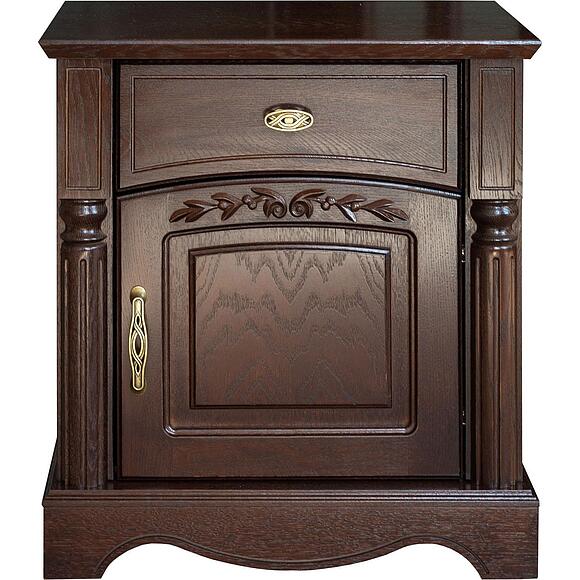 Тумба прикроватная «Паола» БМ2.671.1.30(2162), Материал: массив дуба, Цвет: Горячий шоколад
