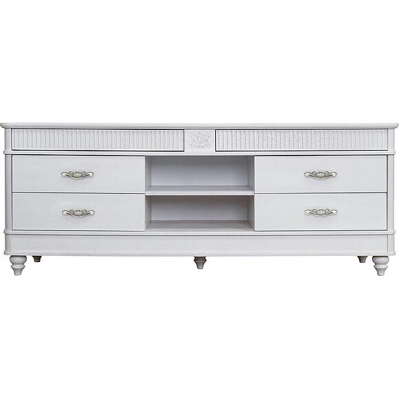 Тумба ТВ «Юстина Люкс» БМ2.690.0.76, Материал: массив дуба, Цвет: Молоко