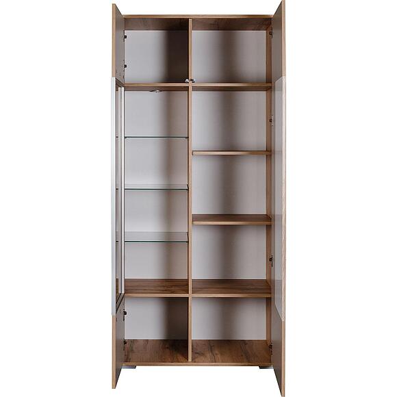 Шкаф с витриной «Гелиос» П550.01, Материал: ЛДСП+МДФ, Цвет: Дуб Вотан + белый