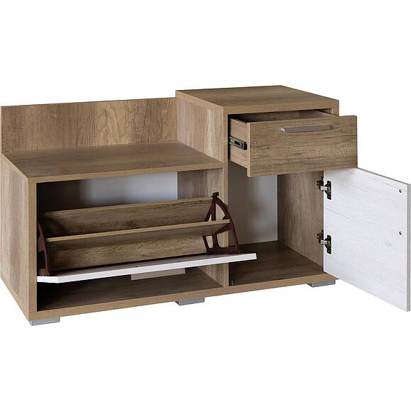 Тумба для обуви «Верес»  П3.564.3.05(564.05), Материал: ЛДСП, Цвет: Дуб бордо лайт+Дуб каньон