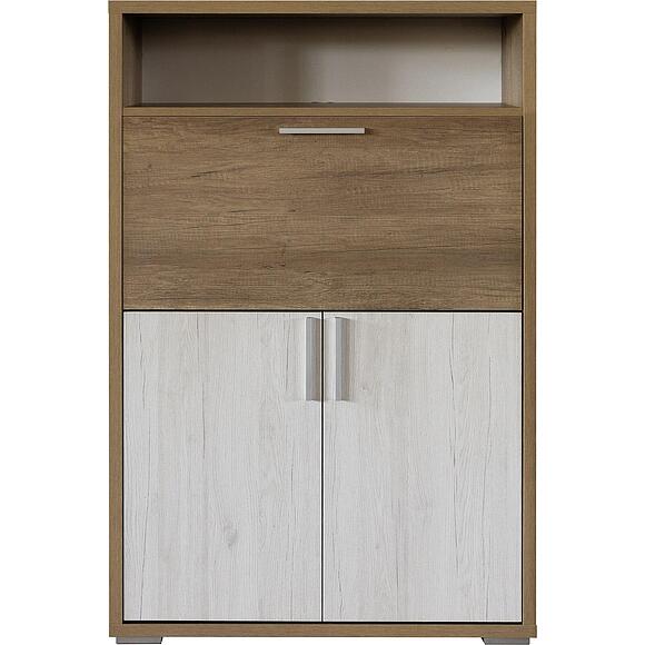 Тумба для обуви «Верес»  П3.564.3.07(564.07), Материал: ЛДСП, Цвет: Дуб бордо лайт+Дуб каньон (Tumba_dlya_obuvi_Veres_P_3-564-3-7_dub_bordo_lait-dub_kanion.jpg) Тумба для обуви «Верес»  П3.564.3.07(564.07), Материал: ЛДСП, Цвет: Дуб бордо лайт+Дуб каньон