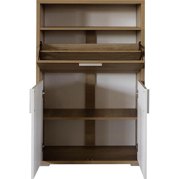 Тумба для обуви «Верес»  П3.564.3.07(564.07), Материал: ЛДСП, Цвет: Дуб бордо лайт+Дуб каньон (Tumba_dlya_obuvi_Veres_P_3-564-3-7_dub_bordo_lait-dub_kanion__.jpg) Тумба для обуви «Верес»  П3.564.3.07(564.07), Материал: ЛДСП, Цвет: Дуб бордо лайт+Дуб каньон