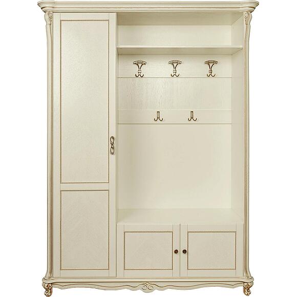 Шкаф комбинированный 3д «Алези» П1.350.3.01/П1.350.3.01-01 (П540.01/П540.01-01), Материал: массив дуба, Цвет: Слоновая кость с золочением (P540_prixojaia.jpg) Шкаф комбинированный 3д «Алези» П1.350.3.01/П1.350.3.01-01 (П540.01/П540.01-01), Материал: массив дуба, Цвет: Слоновая кость с золочением