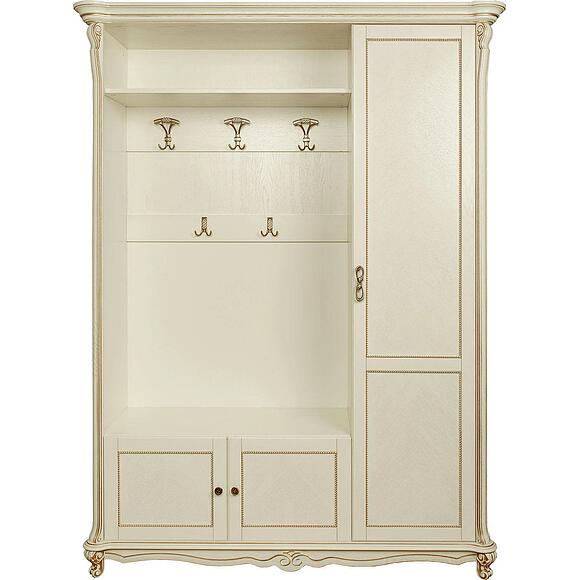 Шкаф комбинированный 3д «Алези» П1.350.3.01/П1.350.3.01-01 (П540.01/П540.01-01), Материал: массив дуба, Цвет: Слоновая кость с золочением (P540-01_prixojaia.jpg) Шкаф комбинированный 3д «Алези» П1.350.3.01/П1.350.3.01-01 (П540.01/П540.01-01), Материал: массив дуба, Цвет: Слоновая кость с золочением