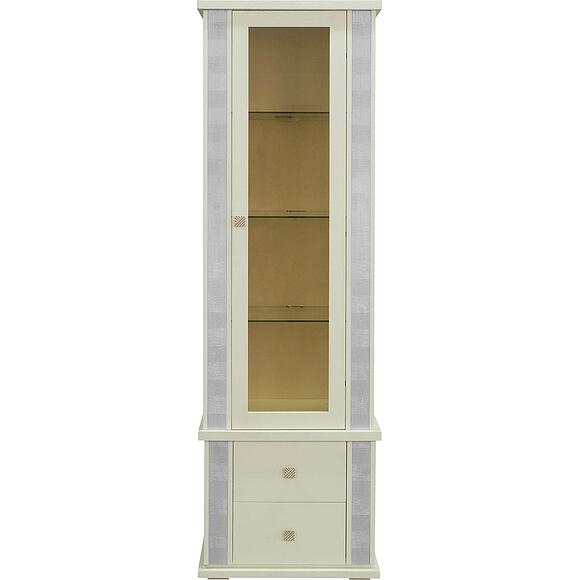 Шкаф с витриной «Тунис» П6.343.0.19 (П343.19-1Ш), Материал: массив дуба, Цвет: Слоновая кость с серебром (Shkaf_Tunis_P343-19-1SH_Slonovaya-kost-s-serebrom.jpg) Шкаф с витриной «Тунис» П6.343.0.19 (П343.19-1Ш), Материал: массив дуба, Цвет: Слоновая кость с серебром