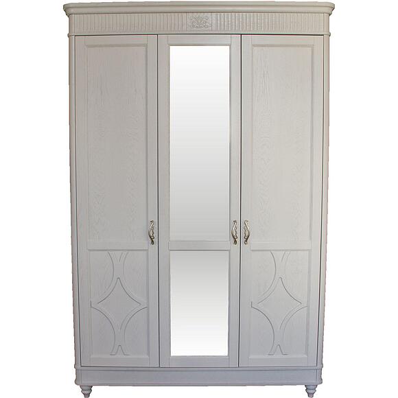 Шкаф для одежды 3д «Юстина» БМ2.691.1.03-01(2358-01), Материал: массив дуба, Цвет: Молоко