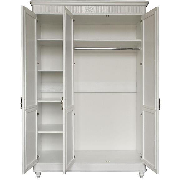 Шкаф для одежды 3д «Юстина» БМ2.691.1.03-01(2358-01), Материал: массив дуба, Цвет: Молоко