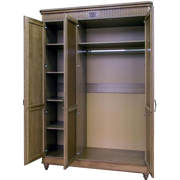 Шкаф для одежды 3д «Юстина» БМ2.691.1.03-01(2358-01), Материал: массив дуба, Цвет: Орех