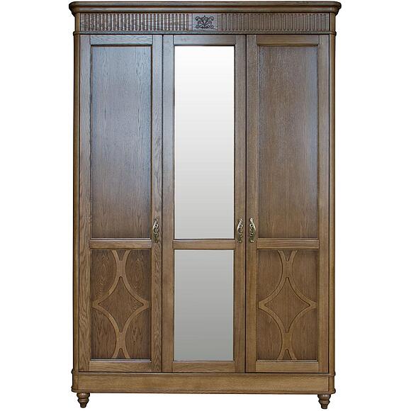 Шкаф для одежды 3д «Юстина» БМ2.691.1.03-01(2358-01), Материал: массив дуба, Цвет: Орех