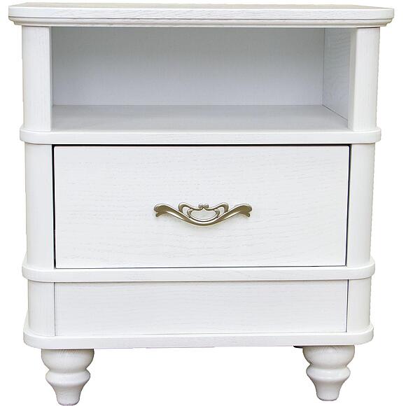 Тумба прикроватная «Юстина» БМ2.691.1.30(2363), Материал: массив дуба, Цвет: Молоко