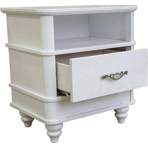 Тумба прикроватная «Юстина» БМ2.691.1.30(2363), Материал: массив дуба, Цвет: Молоко