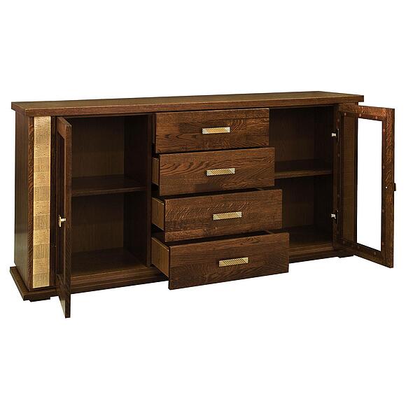 Тумба комбинированная «Тунис» П6.343.0.03 (П343.03Ш), Цвет: Черешня с золочением (4J4A1996.jpg) Тумба комбинированная «Тунис» П6.343.0.03 (П343.03Ш), Цвет: Черешня с золочением