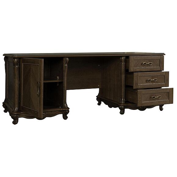 Стол письменный 2т «Алези» П1.350.2.04 (П395.04), Материал: массив дуба, Цвет: Табак