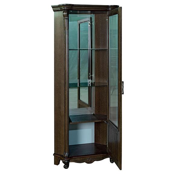 Шкаф с витриной «Алези» П1.350.0.13 (П350.13), Материал: массив дуба, Цвет: Табак (Shkaf_Alezi10_P350-13_tabak_1.jpg) Шкаф с витриной «Алези» П1.350.0.13 (П350.13), Материал: массив дуба, Цвет: Табак