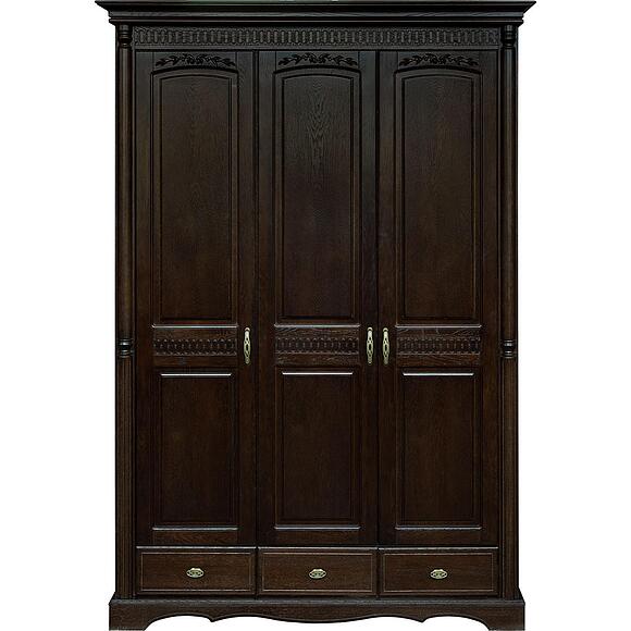 Шкаф для одежды 3д «Паола» БМ2.671.1.03(2165), Материал: массив дуба, Цвет: Горячий шоколад