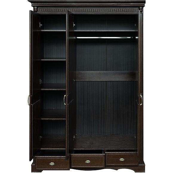 Шкаф для одежды 3д «Паола» БМ2.671.1.03-01(2165-01), Материал: массив дуба, Цвет: Горячий шоколад