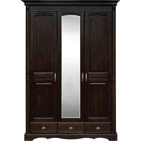 Шкаф для одежды 3д «Паола» БМ2.671.1.03-01(2165-01), Материал: массив дуба, Цвет: Горячий шоколад