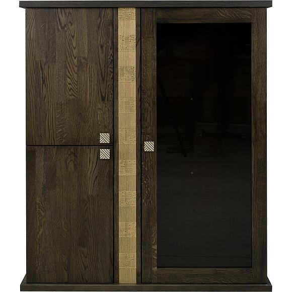 Шкаф комбинированный навесной «Тунис» П6.343.0.28 (П343.28Ш), Материал: ДСП+шпон, Цвет: Венге c золочением (Venge_s_zolotom_Shkaf_navesnoj_Tunis_P343-28SH.jpg) Шкаф комбинированный навесной «Тунис» П6.343.0.28 (П343.28Ш), Материал: ДСП+шпон, Цвет: Венге c золочением