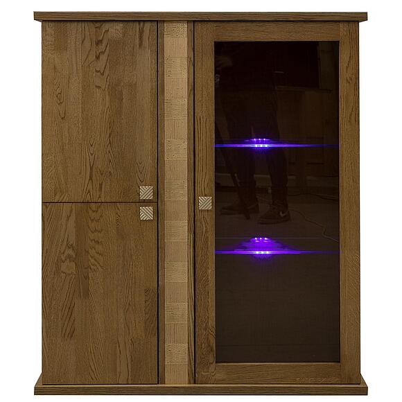 Шкаф комбинированный навесной «Тунис» П6.343.0.28 (П343.28Ш), Материал: ДСП+шпон, Цвет: дуб рустикаль с золочением (Shkaf_Tunis_P343-28SH_dubrustikal_zoloto__.jpg) Шкаф комбинированный навесной «Тунис» П6.343.0.28 (П343.28Ш), Материал: ДСП+шпон, Цвет: дуб рустикаль с золочением