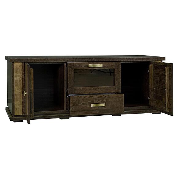 Тумба ТВ «Тунис» П6.343.0.14 (П343.14Ш), Цвет: Венге c золочением (TumbaTV_Tunis_P343-14SH_venge_zoloto.jpg) Тумба ТВ «Тунис» П6.343.0.14 (П343.14Ш), Цвет: Венге c золочением