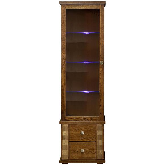 Шкаф с витриной «Тунис» П6.343.0.21-01 (П343.21Ш), Материал: ДСП+шпон, Цвет: Черешня с золочением